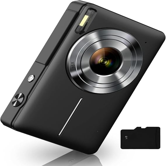 No WiFi Wireless Digital Camera 4K Video Recording, 50 Million Pixels Digital Camera, 32GB Micro SD Card Included, AF Autofocus, Compact Camera, 2.7-inch Large Screen, 16x Zoom, Flash, Image Stabilization Function, Webcam