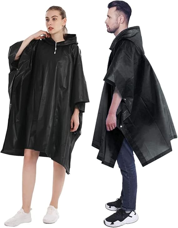 Rain Poncho Raincoats for Adults Reusable - 2-5 Pack EVA Waterproof Rain Coat with Hood, Rain Gear for Women Men