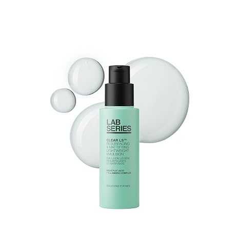 Lab Series Men's Clear LS Mattifying Lightweight Face Moisturizer with Salicylic Acid - Suitable for Acne Prone Skin - Oil Control Moisturizer - Skin Care for Men - Dermatologist tested, 1.7 Fl Oz