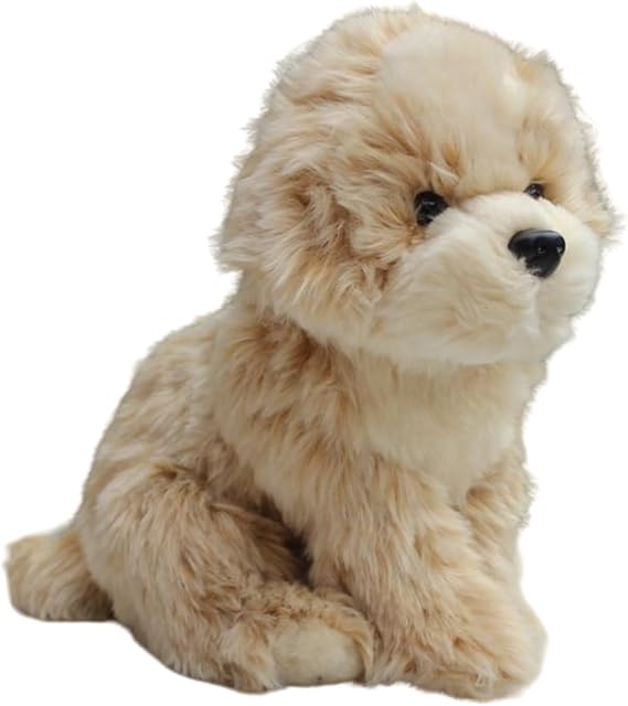10.6" Realistic Shih Tzu Plush Stuffed Animal, Brown Poodle Dog Home Decor