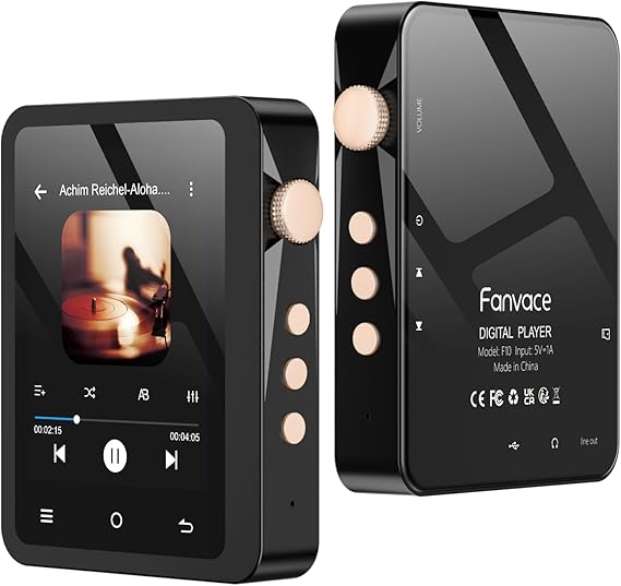 HiFi MP3 Player with Bluetooth 5.3, Lossless DSD High-Resolution Digital Audio Music Player, Portable DAC FLAC Audio Player, 192Khz/24bit, 2.8" Touchscreen & Leather Case
