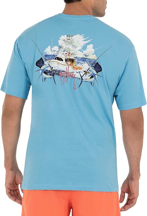Guy Harvey Men's Palm Silos Short Sleeve T-Shirt