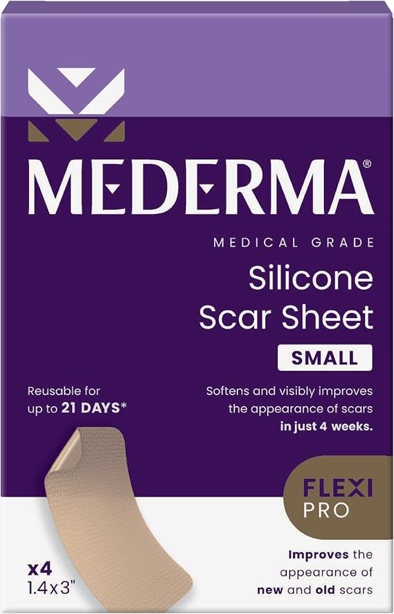 Mederma Medical Grade Silicone Scar Sheets - Improves Appearance of Old & New Scars from Injury, Burn & Surgery, Breathable & Flexible, 4 Count