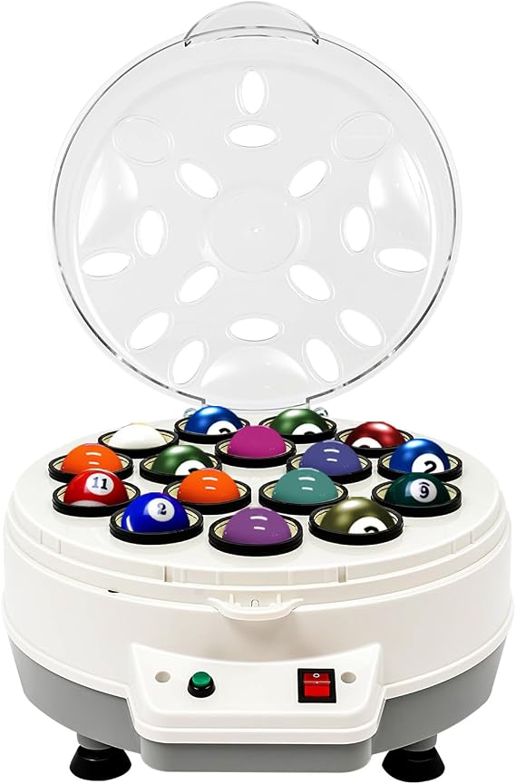 Billiard Ball Cleaning Machine, Automatic Pool Ball Cleaner Machine, Electric Billiards Balls Polisher Washer for 16 Balls, 1000RPM, 110V 180W
