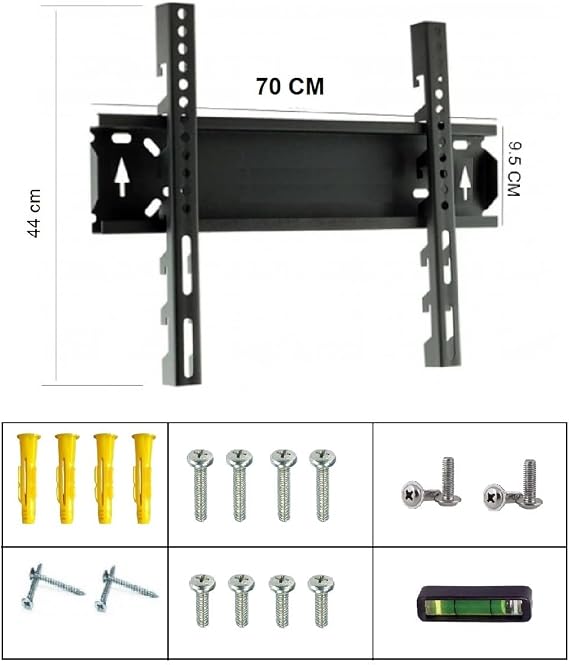 Tarix Televizyon Sabit Askı Aparatı, Duvar Montajı, Siyah, Demir, Tüm Markalarla Uyumlu FOCUS 55"-65"(55"-65")