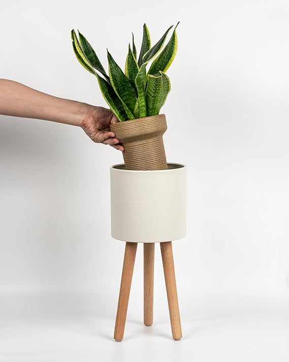 Bamworld Single Plant Holder for Indoor Plants Metal Planter Stand 6.9in