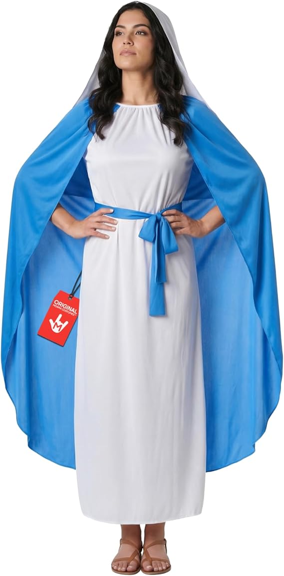 Morph Virgin Mary, Mary Costume For Women, Nativity Costumes, Biblical Costumes Woman, Christmas Costume For Women