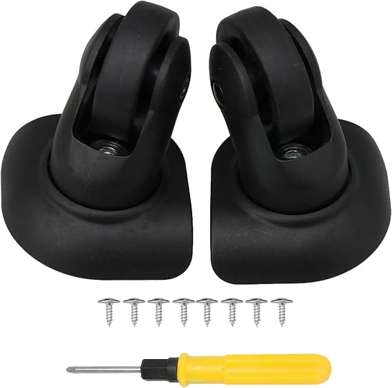 1 Pair Suitcase Tires Kit Caster Wheels Carrying Case Wheels DIY Replacement Repair 115W Series W293 Black