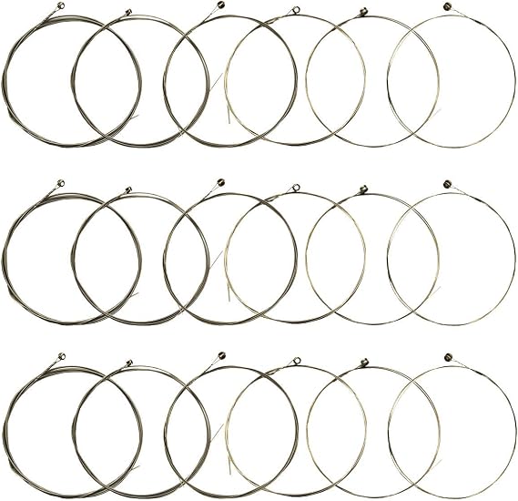 Electric Guitar Strings 3 Full Set Electric Guitar Strings Including E-1st B-2nd G-3rd D-4th A- 5th E-6th Stainless Steel Core Nickel Alloy Scratch Nickel Plated Bead Head