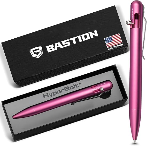 BASTION Luxury Bolt Action Pen, Durable Professional Ballpoint Pen with Fine Tip, EDC Pen, Ink Refillable Pen for Birthday Gift, Travel Pen for School and Work