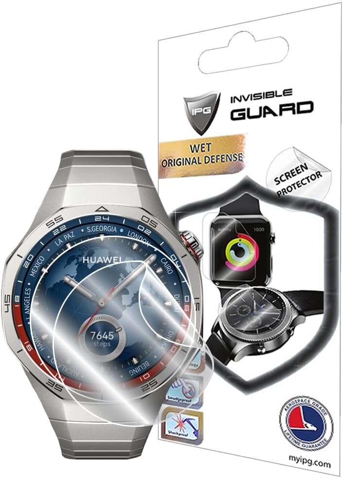 IPG Huawei Watch GT 5 Pro 46 mm Smart Watch Hydrogel Screen Protector 2 Pieces Invisible HD Transparent Film Anti-Scratch Protection-SmoothSelf-HealingBubble-Free for GT5Pro-46mm