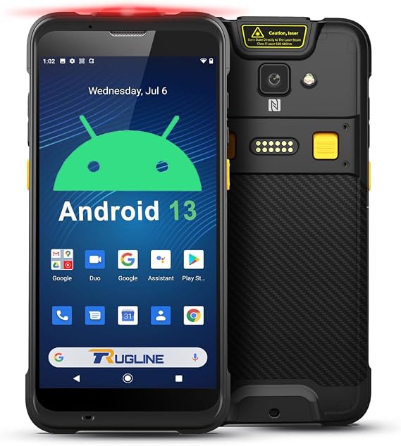 Inventory Barcode Scanner Android Barcode Scanner with 5.5 Inch Full Screen,Android 13 PDA Handheld Scanner 1D/2D QR PDA Scanner 4G WiFi Rugged for Inventory Warehouse