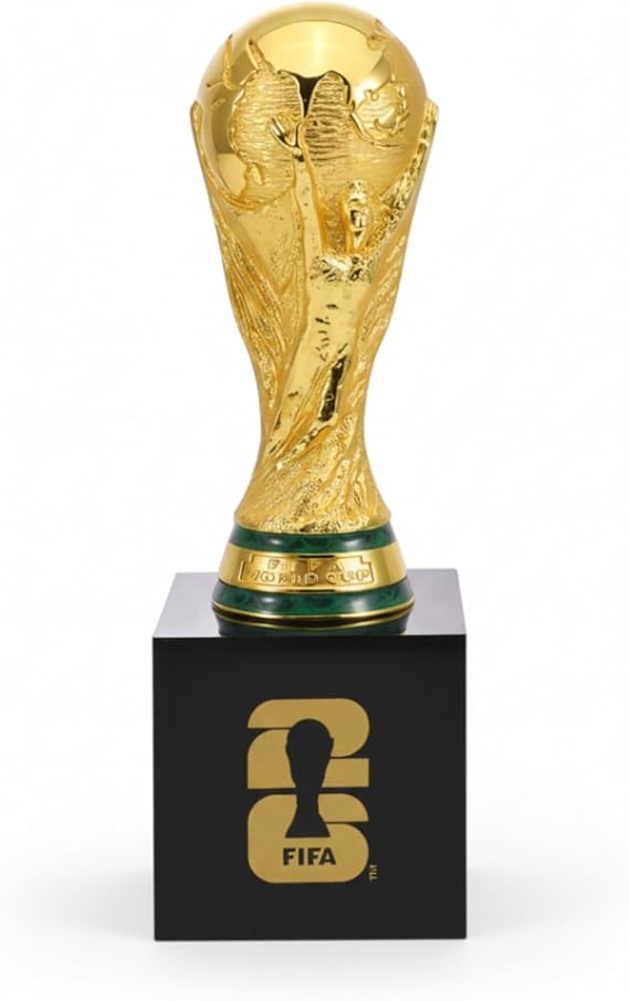Official FIFA World Cup 2026 Edition - 5.9 Inch 3D Trophy w Acrylic Base -Timeless Collectors Item Heavy Premium Zinc Alloy - FIFA World Cup Trophy Replica Perfect for Man Cave or Futbol Memorabilia