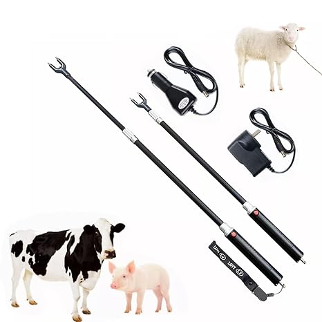 Retractable Electric Cattle Prod Tool Rechargeable Pig Driving for Pig, Cow, Sheep, Dog Livestock Tools Products (32.28''/80CM)