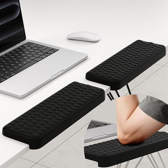 Arm Rest for Desk L-Shaped Elbow Pad for Desk,L-Shaped Memory Foam Pad,with Non-Slip Base,Removable 2-Piece Ergonomic Desk Edge Cushion,Wrist Rest Comfort Support for Office,Gaming,Home,Business Man