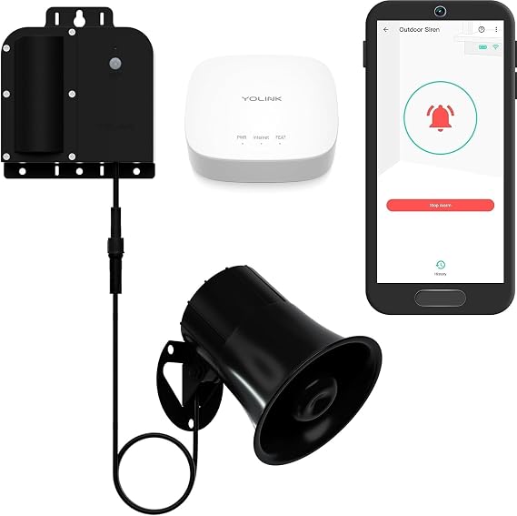 YoLink X3 Version Outdoor Alarm Controller, Ruggedized Battery-Powered Siren/Alarm/Relay Controller, Up to 1/4 Mile Open-Air Range, 130dB Siren, Alexa Assistant, Google, IFTTT, Hub Included
