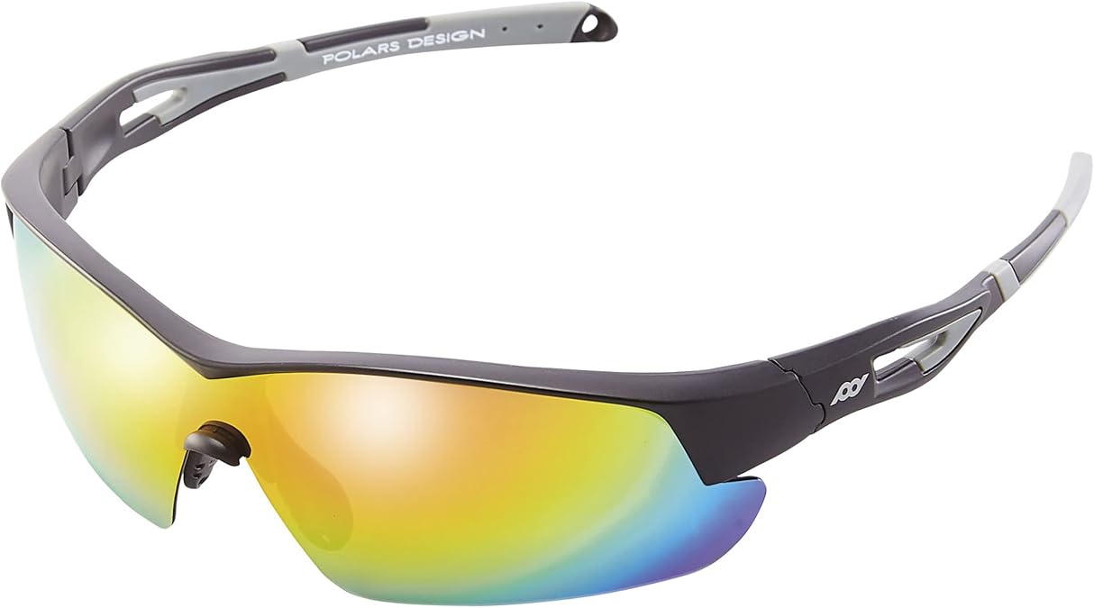 POLARS DESIGN Outdoor Sports Polarized wrap around Cycling Sunglasses for Men & Women TR90 Frame UV Protection for fishing