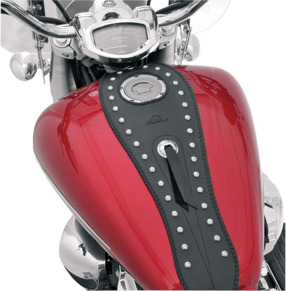 Mustang Motorcycle - 07-17 Yamaha V-Star 1200,V-Star 1300 Tourer,V-Star 1300 Deluxe Tank Bib wStuds- Black