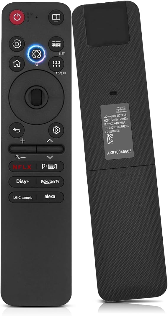 Replacement for LG Magic Remote MR25GA Remote Control for LG Smart TV OLED QNED UHD LED & LCD with AI Voice Control Pointer Scroll Wheel & Shortcut Buttons