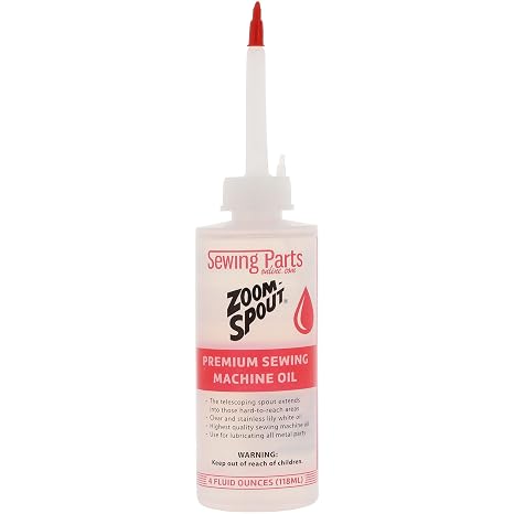 Premium Sewing Machine Oil with Zoom Spout Oiler | 4FL OZ of Stainless Lily White Oil with Flexible Telescoping Spout, Ideal for Sewing and Textile Machinery - by Sewable
