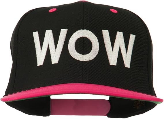 Wow Embroidered Snapback Cap
