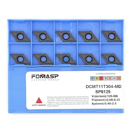 DCMT32.51 / DCMT11T304-PM of CNC Carbide Inserts for Semi-Finishing Metal Steel Turning Cutting Tools, 10 PCS.
