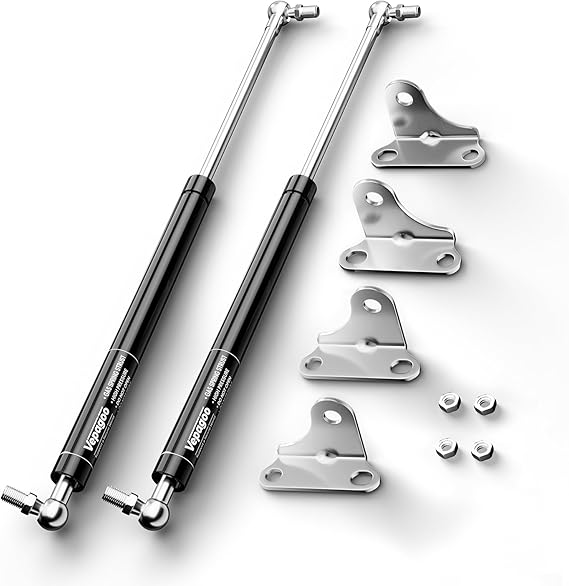 Vepagoo Gas Struts 15 Inch - 300N/67Lb with Mounting Brackets, 2pcs | Heavy Lid Duty Shocks for Cabinet, Box Lid, RV Bed Lift Kit, RV Door & Boat Hatch, Fits 34-80 lb Lid