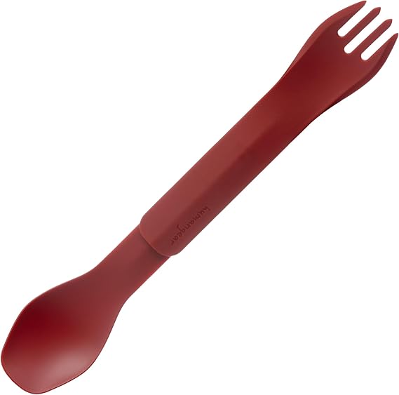 humangear GoBites Duo - Travel Silverware, Full Size Portable Fork & Spoon, Reusable Utensil Set, PC and BPA-free, Food-Safe, Extended - 9.1 X 1.6