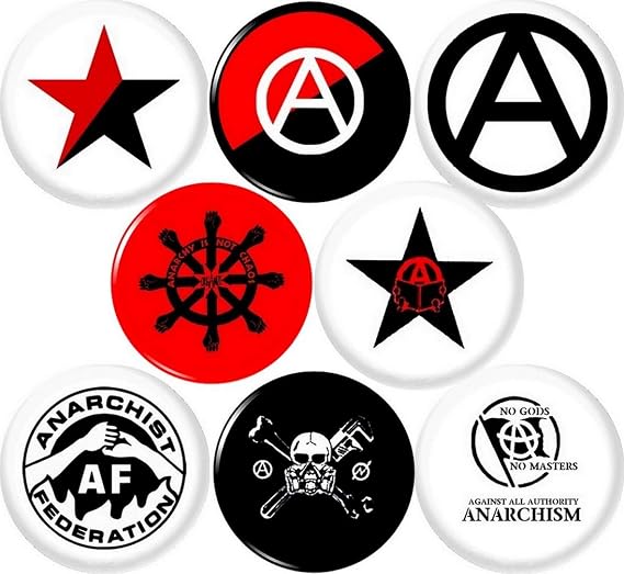 ANARCHY 8 NEW 1 Inch (25mm) Set of 8 Pinback Buttons Badges Pins