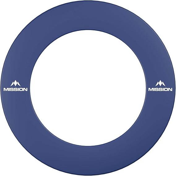 Mission Darts Dartboard Surround | Professional Durable Polymer Dartboard Surround in Multiple Colours Red, Blue and Black (Blue)