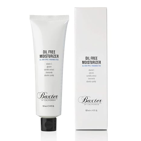 Baxter of California Oil Free Face Moisturizer for Men | Lightweight | Fragrance Free | All Skin Types | 4 Fl Oz