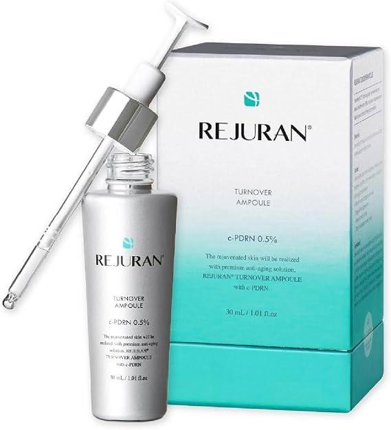 REJURAN Turnover Ampoule, c-PDRN Original Salmon DNA Face Serum For Rejuvenation, Hydration, Youthful Glow for Glass Skin, 30mL / 1.01 Fl Oz
