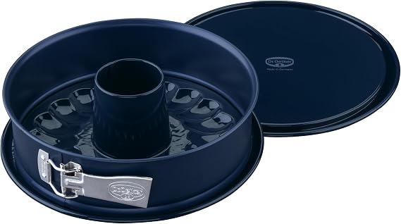 Dr.Oetker Springform Back-Liebe with Enamel-Server-and Tubular Base Ø26 cm in Black 26 x 26 x 7 cm Includes flat and tube base - cut & scratch resistant enamel base with extra high edge dishwasher safe