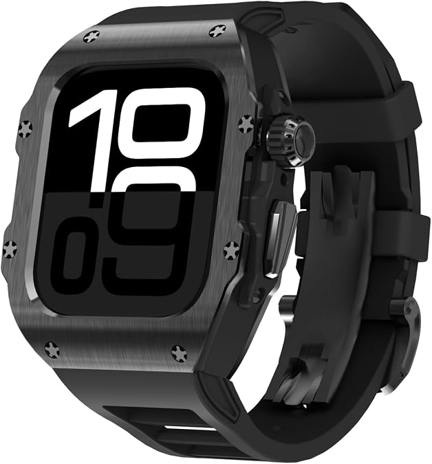 316L Stainless Steel Case with Band for Apple Watch Ultra 3/2/1 49mm, Series 11/10 46mm, Luxury Rugged Military Protective Metal Cover Tactical Heavy Duty Protection Strap