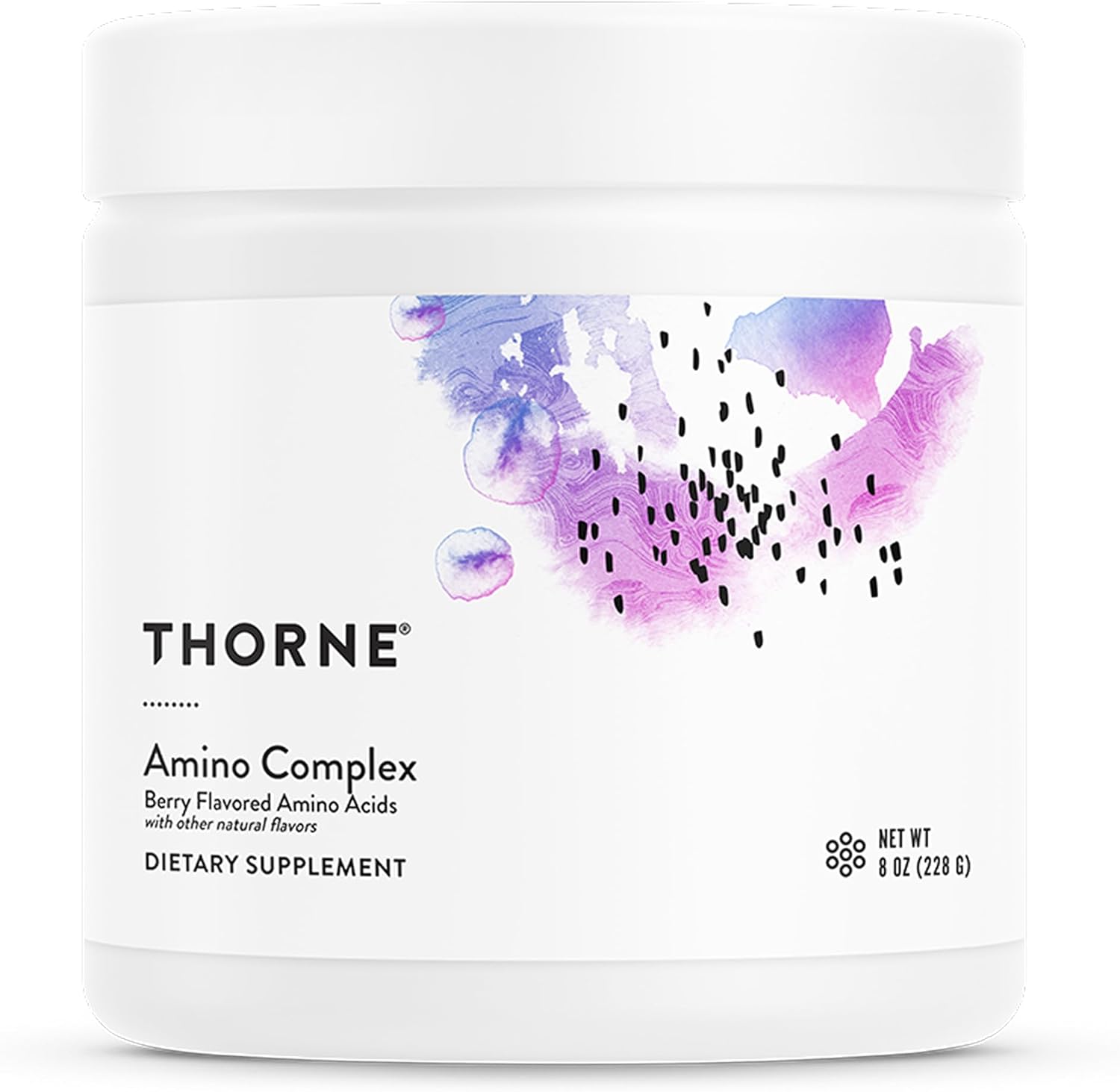 Thorne Amino Acid Supplement, Amino Complex, Berry Flavor, EAABCAA Blend, Powder, 8.0 oz 227 g 8 oz 1 Piece Set, Total 8.0 oz 227 g  30 Servings