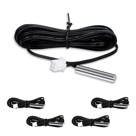 5 Pcs Waterproof Digital Thermal Temperature Sensor Probe 2M NTC 10K 3950Ohm 1%