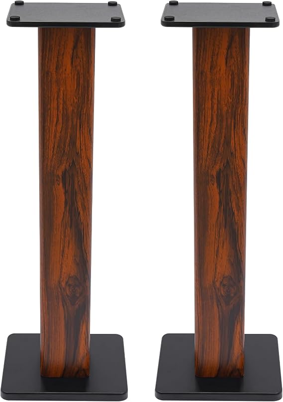 Speaker Stands Wooden,34 Inch Bookshelf Speaker Stands Wood Speaker with Stands,Studio Monitor Stands for Optional Sand Filling Tuning