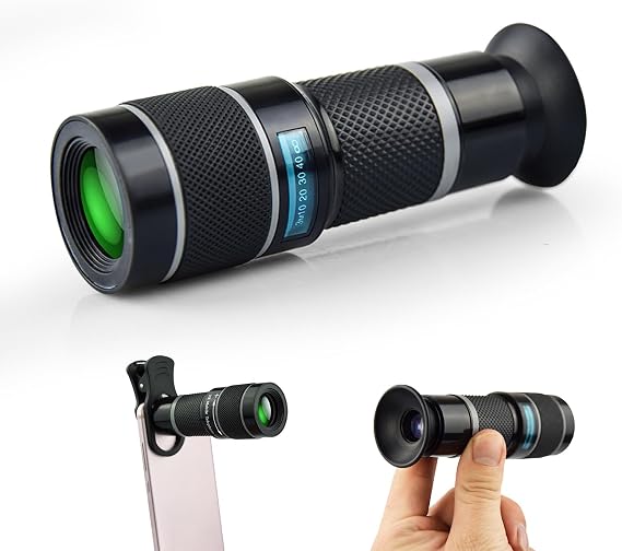 Smartphone Telescope - Mobile Phone Lens 18x External Hd Photography, Adjustable-Focus Intelligent Telephoto Telescopic Lens, controliable with Bluetooth Remote Control, Suitable for Most of The Cell