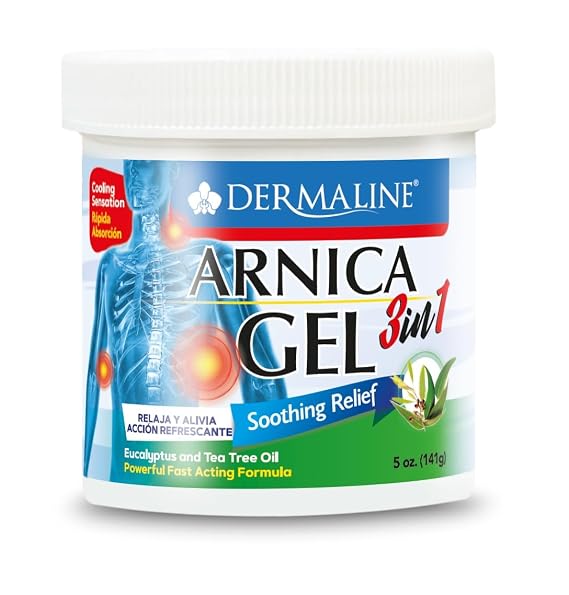 DERMALINE Arnica 3 in 1 Gel with Eucalyptus & Tea Tree Oil Cooling Sensation, Fast-Absorbing Body Gel
