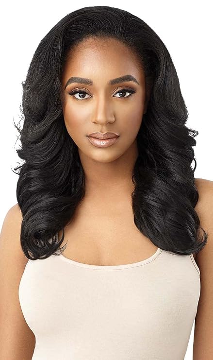 Outre Synthetic Quick Weave Wig - Neesha H305 (Color:1B Off Black)