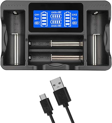 USB 4-Slot LCD Battery Quick Li-ion and Batteries for Ni-CD A AA AAAAA AAAA 26650 25500 22650 18650