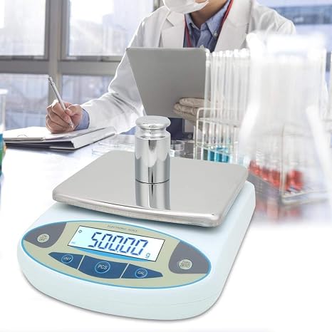 Lab Analytical Balance Scale, 5000g 0.01g High Fast Accurate Reading Digital Electronic Balance Lab Scale Kitchen Weighing Scale Jewelry Gold Scale with Memory, Counting