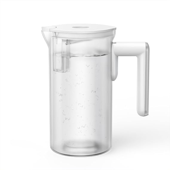 DREO Reverse Osmosis Autofill Water Pitcher, Replacement for DREO RO Water Filter 112 & 113 & 114 & 115, 1.1L Portable Water Pitchers with Smart Sensor for Pure Water, BPA-Free, White