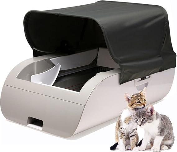 Self Cleaning Litter Box, Automatic Large Cat Litter Tray With Hood, APP Control Robot Smart Cats Toilet With Litter Tray Liners, Superior Odor Control,White