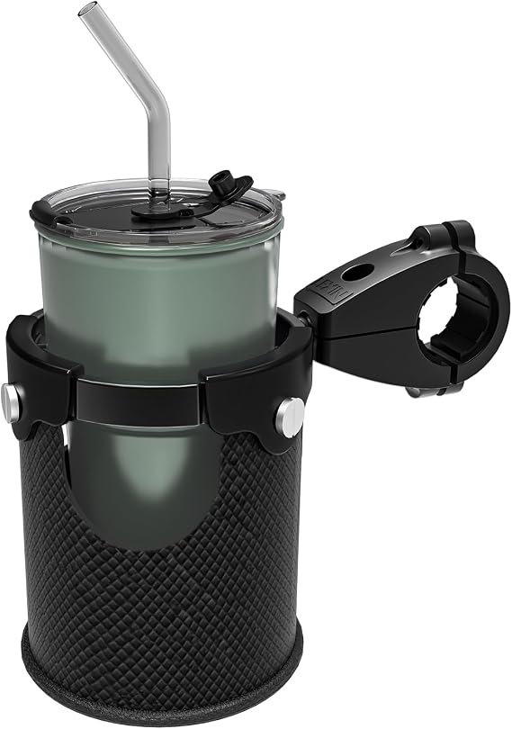 LEXIN C3 Motorcycle Cup Holder, Mount for 7/8"-1 1/4" Handlebars, Black | 360 Swivel Ball Mount, Heavy-Duty Aluminum Alloy Drink Holder, Passenger Beverage Holder for Harley, ATV, UTV