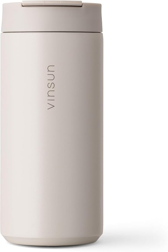 VINSUN Travel Mug to Go 350ml with Lid - Stainless Steel, Leak-Proof | Double Walled Insulated, Coffee to go Cup for Hot & Cold Drinks, Reusable Thermal Coffee Cup, durable Travel Cup