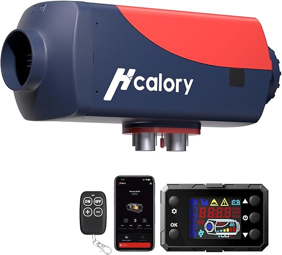 Hcalory 8KW Diesel Heater, 10L HBU1S Parking Diesel Air Heater Fast Heating 12/24V with App Control, Automatic Start and Stop, Multiple Timed Settings, Altitude Mode for RV Garage 2025 Upgraded