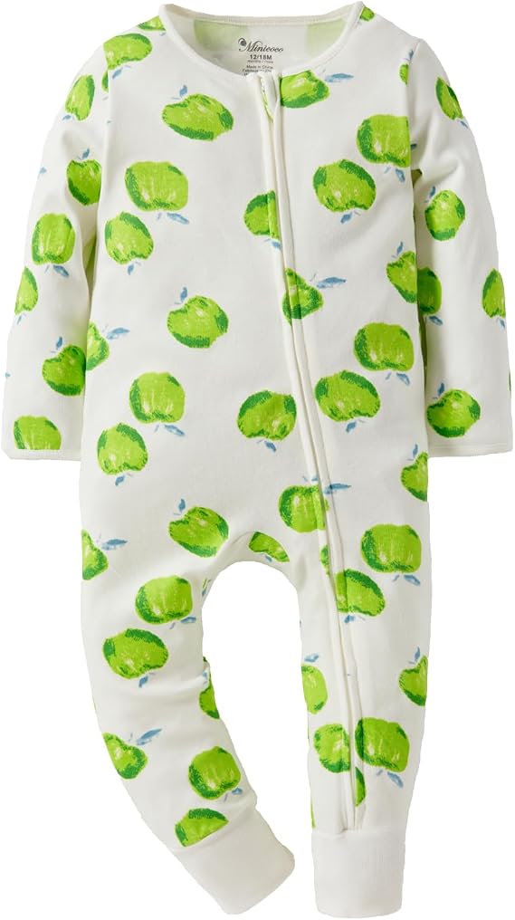 Baby Girls Boys Jumpsuit Long Sleeves Footless Romper Side Zipper Outfits Infant Summer Clothes for 0-18 Months