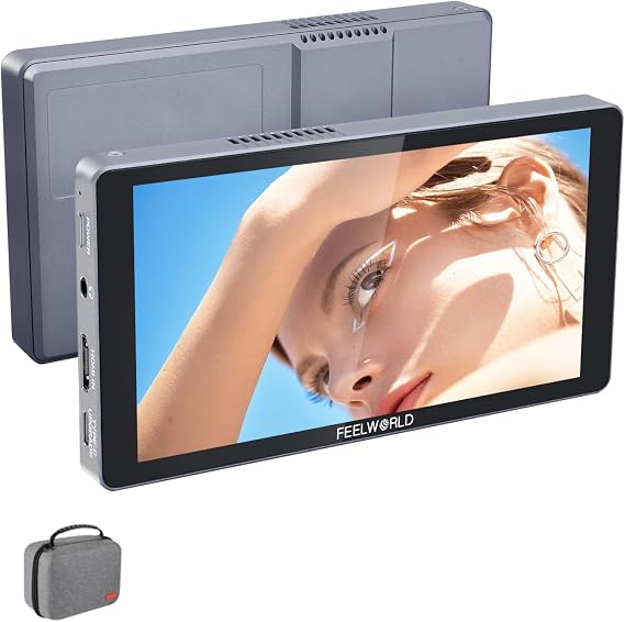 FEELWORLD P6XL 6inch Built-in 3300mAh Battery Camera Monitor, Aluminum Shell 1200nits High Bright Field DSLR Video HDR Touchscreen, 4K HDMI 3D LUT Waveform Peaking Focus