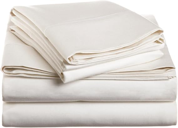 Superior 1500 Thread Count Queen Bed Sheet Set, Solid, Deep Pocket, Single Ply, White
